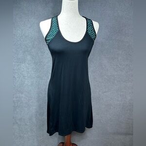 Oakley Tank Dress Black Black And Teal Small Swim Cover Up Athletic Racerback